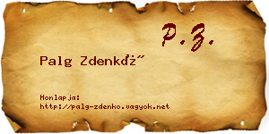 Palg Zdenkó névjegykártya